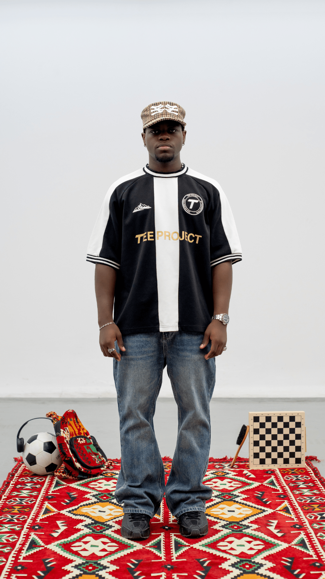 'TURKEY' black and white cotton jersey