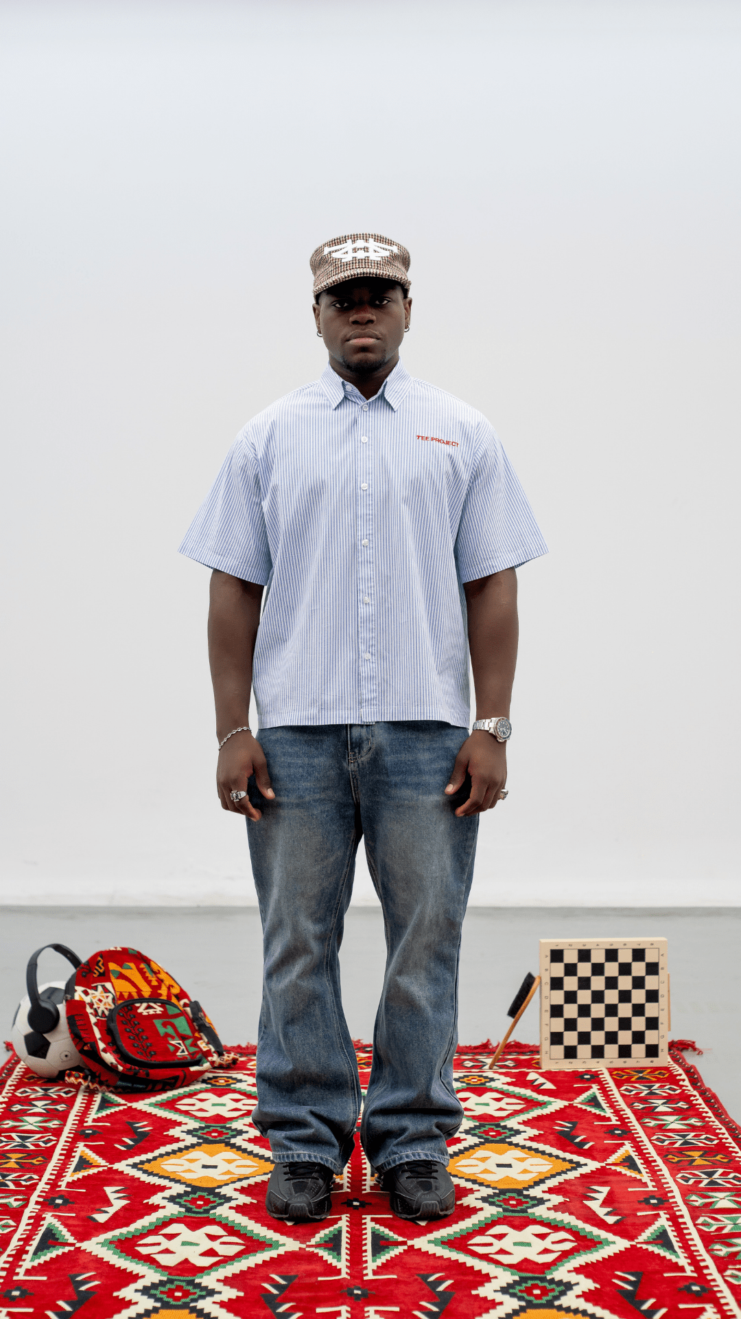 'TURKEY' striped blue shirt