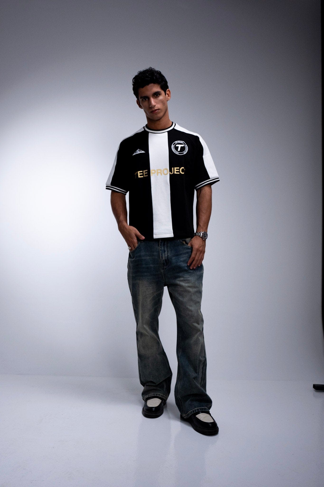 'TURKEY' black and white cotton jersey