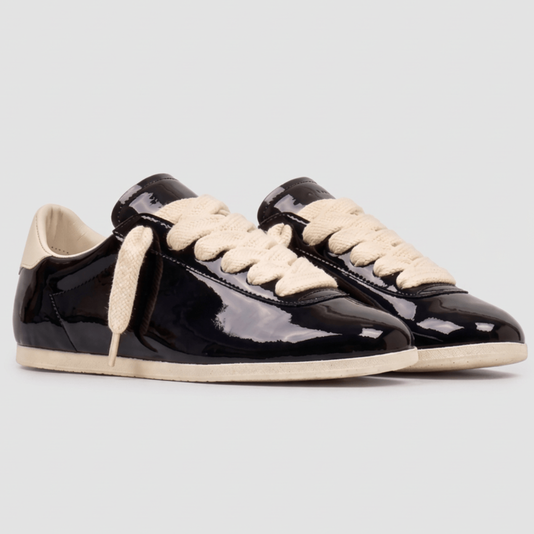 Patent Glossy Leather Sneaker - angled pair